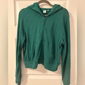 Aritzia TNA Cropped Waffle Zip-Up